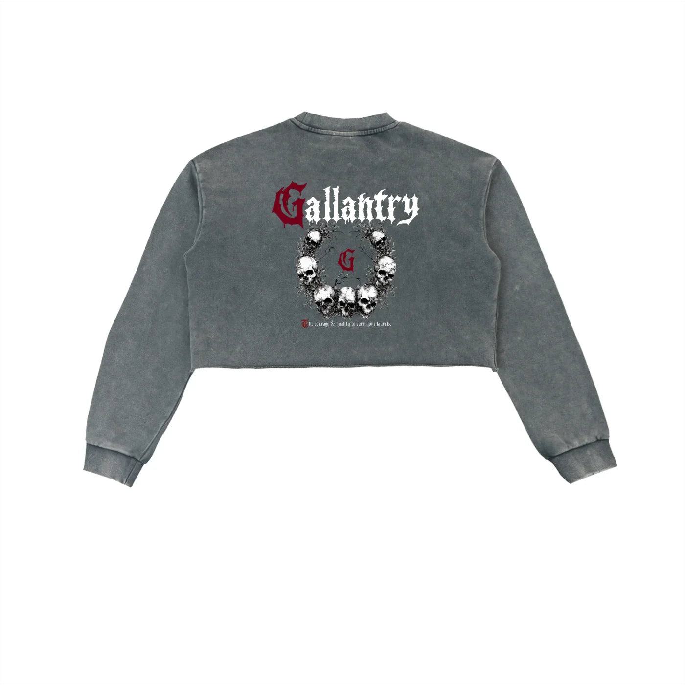 Classic snow washed raw edge cropped sweatshirt - Studio Gallantry