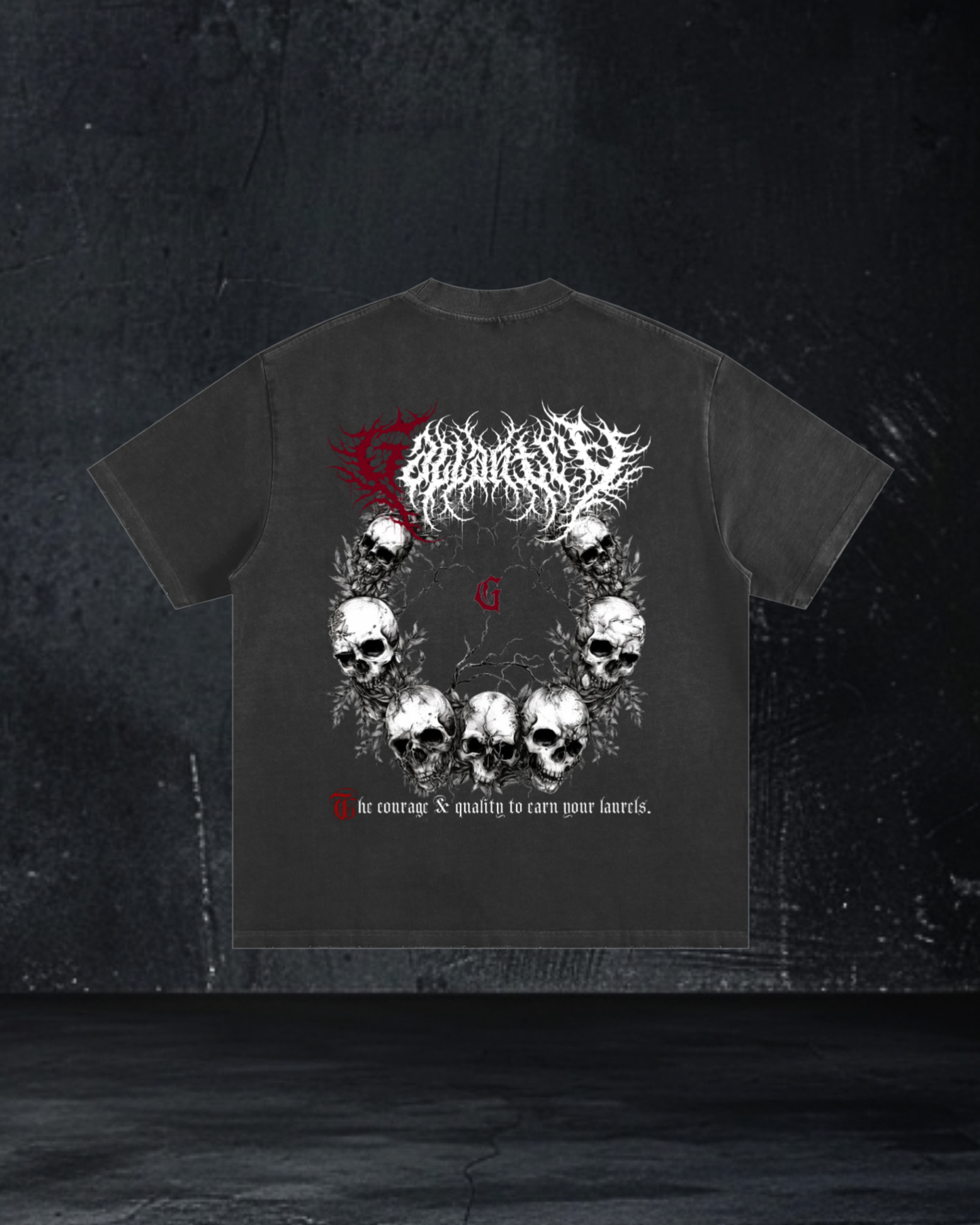 Deathcore heavyweight vintage wash frayed t