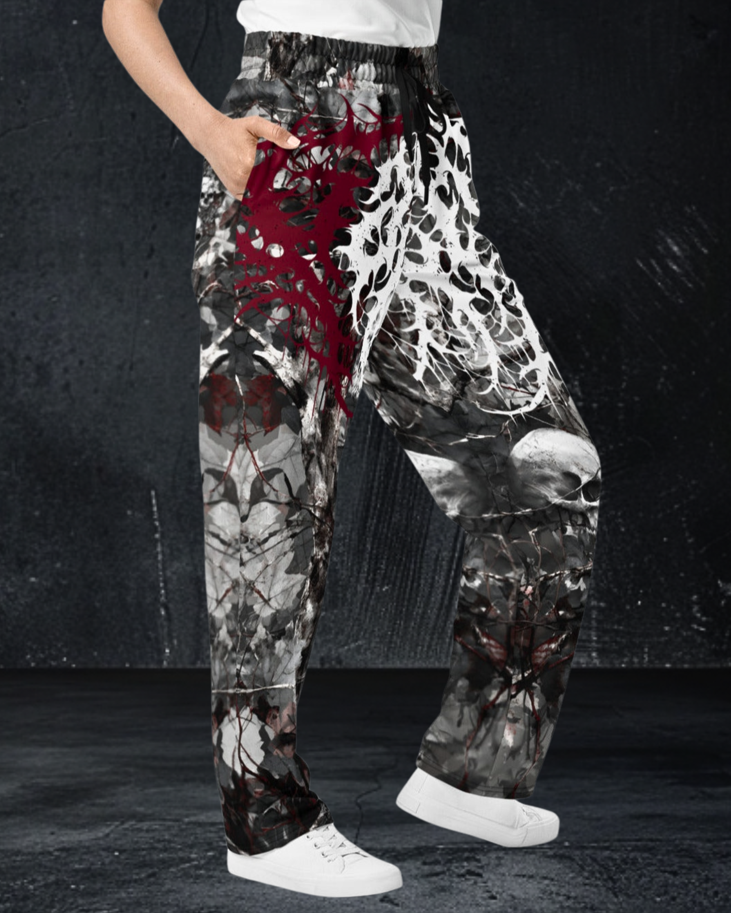 Deathcore lightweight skull camo joggers
