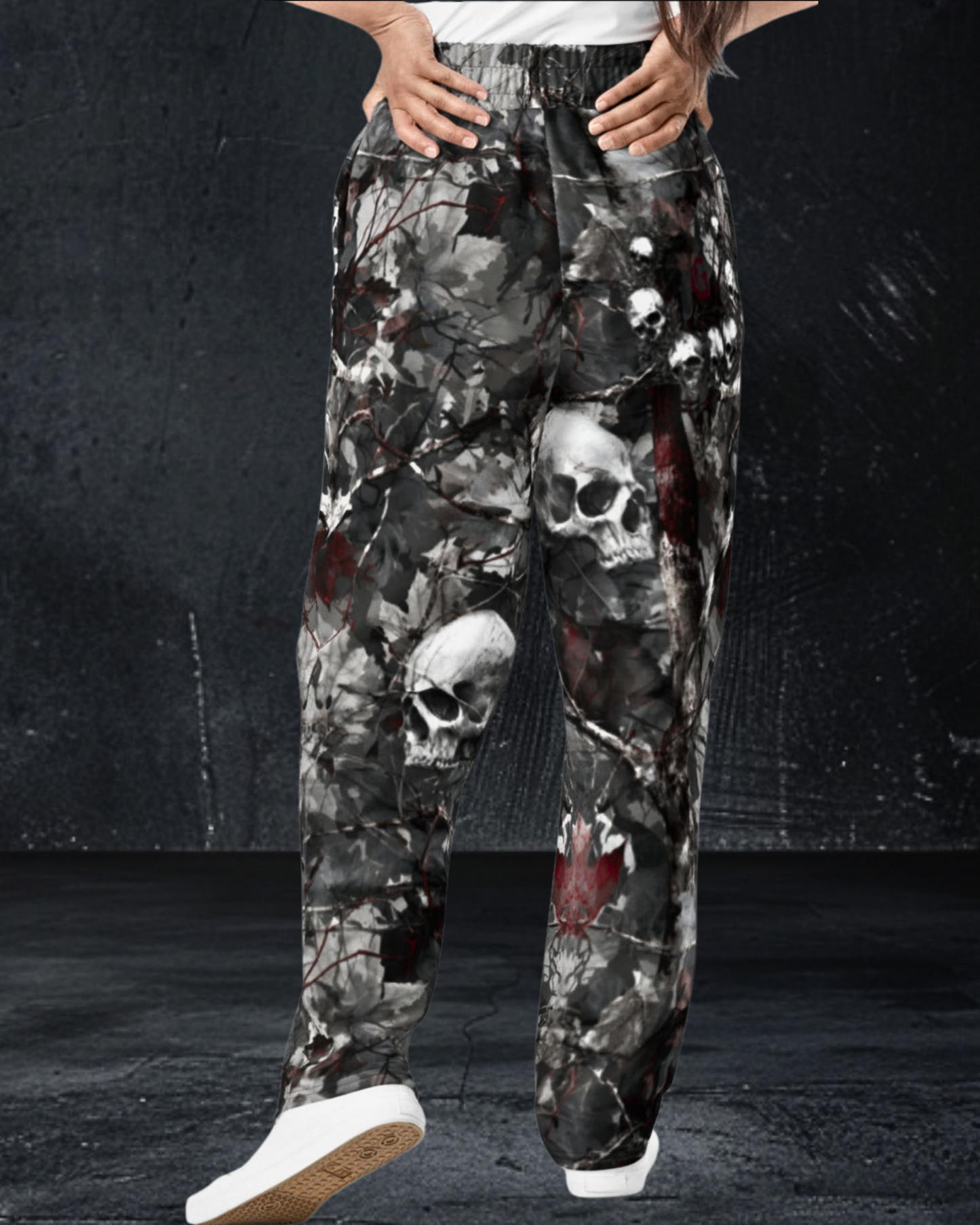 Deathcore lightweight skull camo joggers