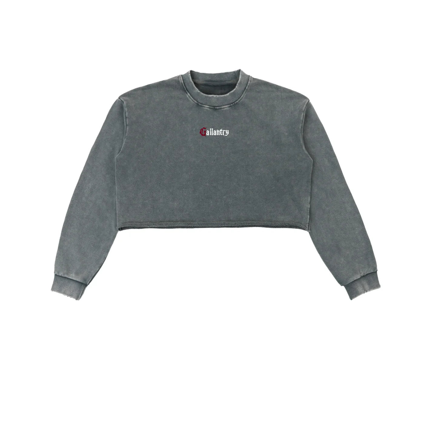 Classic snow washed raw edge cropped sweatshirt - Studio Gallantry