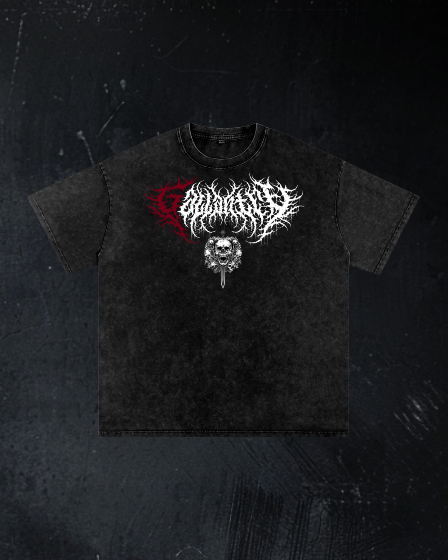Deathcore vintage wash 'Death come'th for all' pump cover t