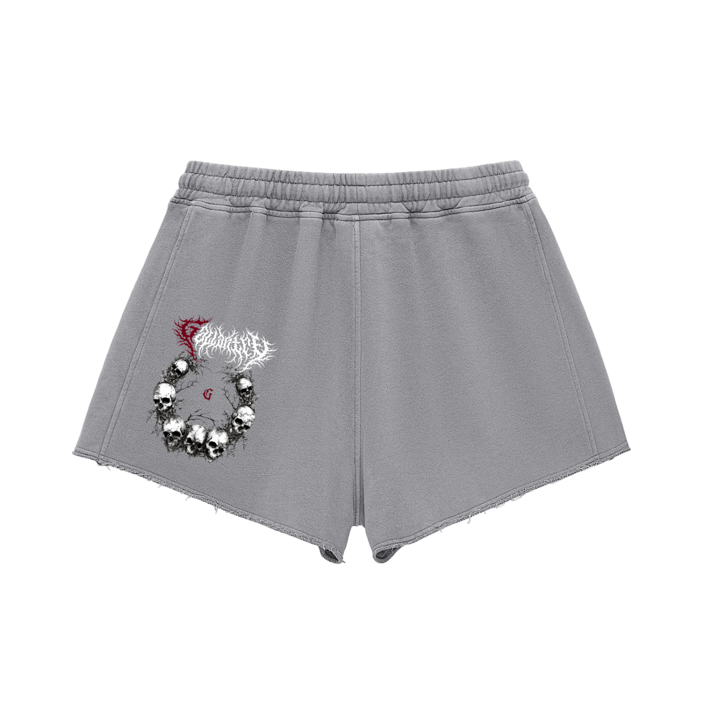 Women's 'Deathcore' snow wash raw edge shorts