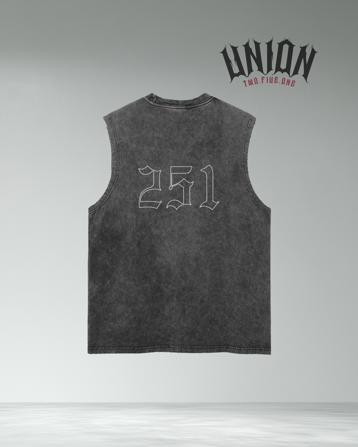 Union251 Vintage Wash Frayed Hem 'U' Tank