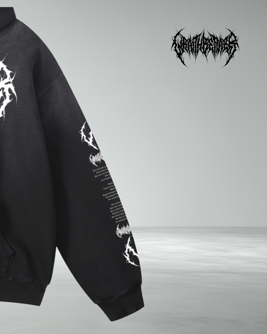 Wraithbearer Heavyweight 'Laydown' Oversized Sleeved Faded Hoodie