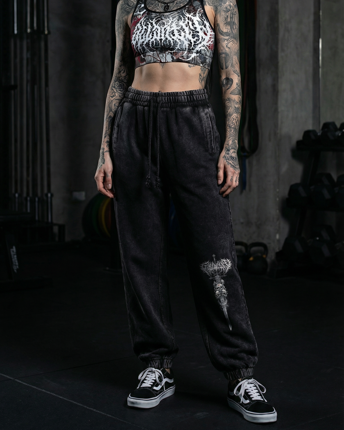 Vintage Wash 'EYL' Heavyweight Cuffed Joggers