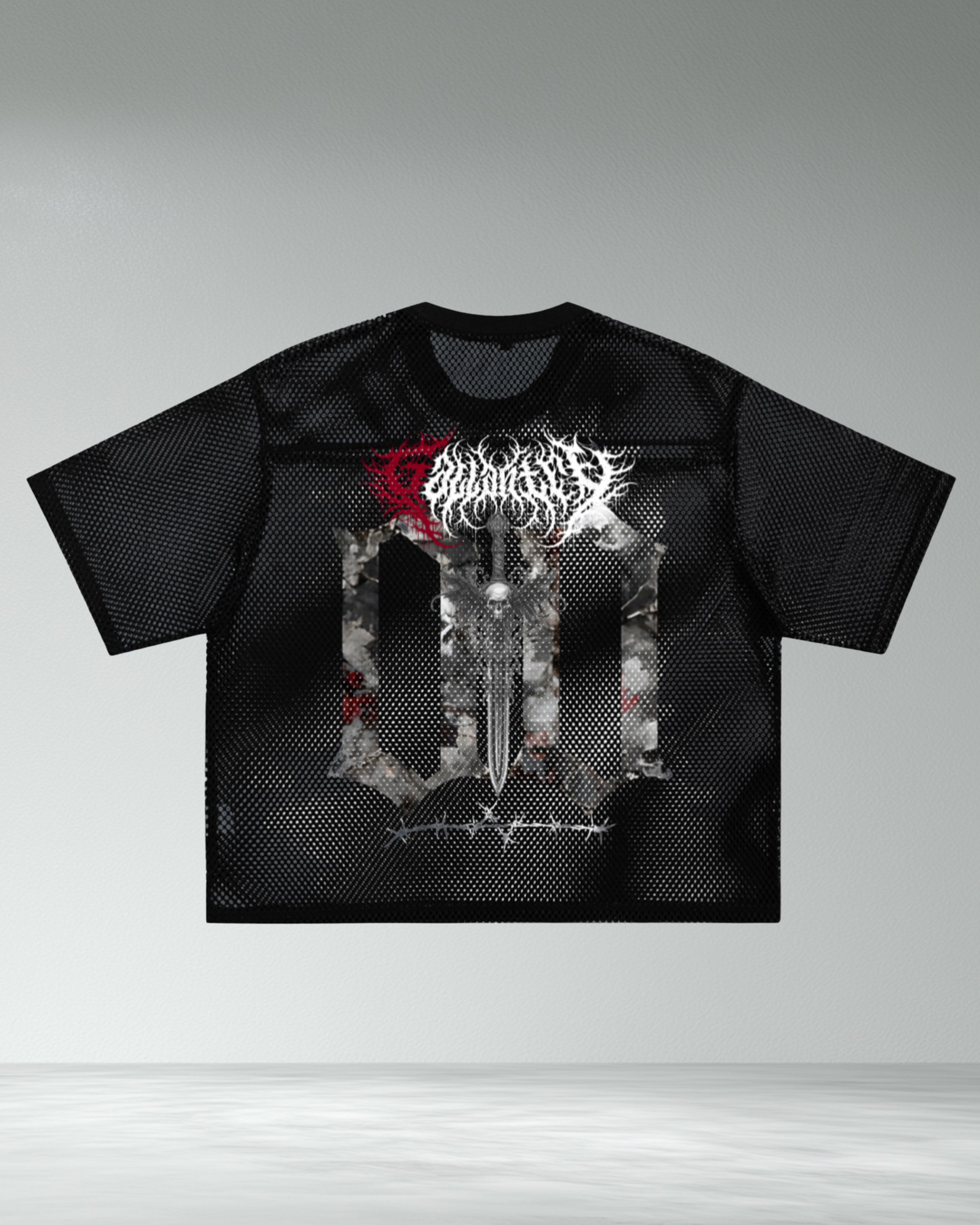 Deathcore boxy see through camo jersey