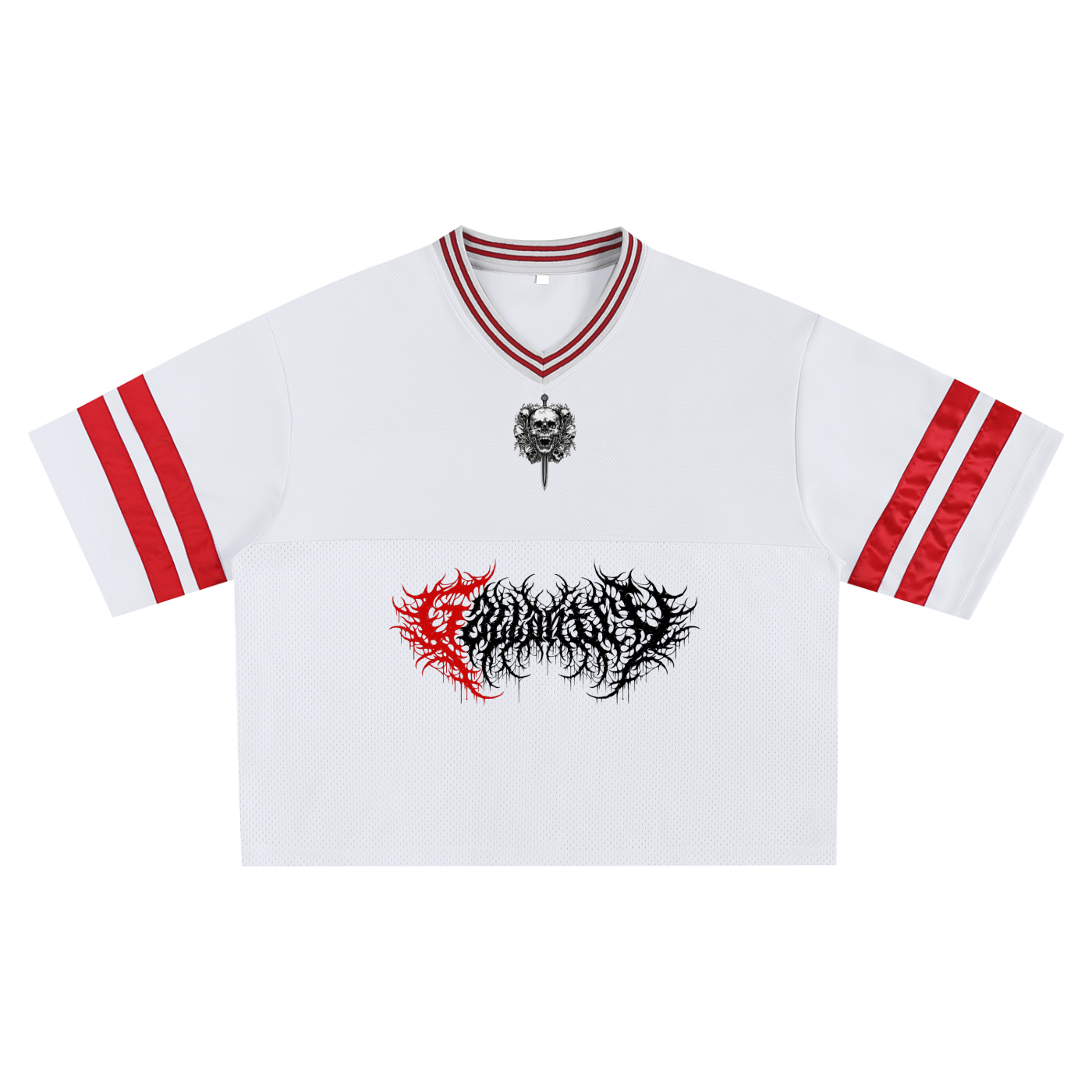 Deathcore cropped 'Hexes & heavy riffs' boxy jersey