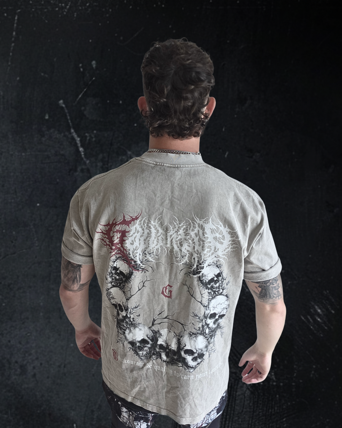 Deathcore heavyweight vintage wash frayed t