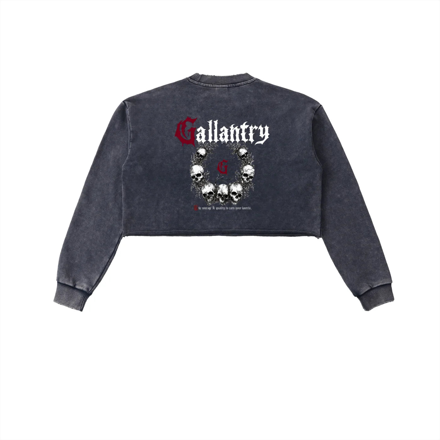 Classic snow washed raw edge cropped sweatshirt - Studio Gallantry