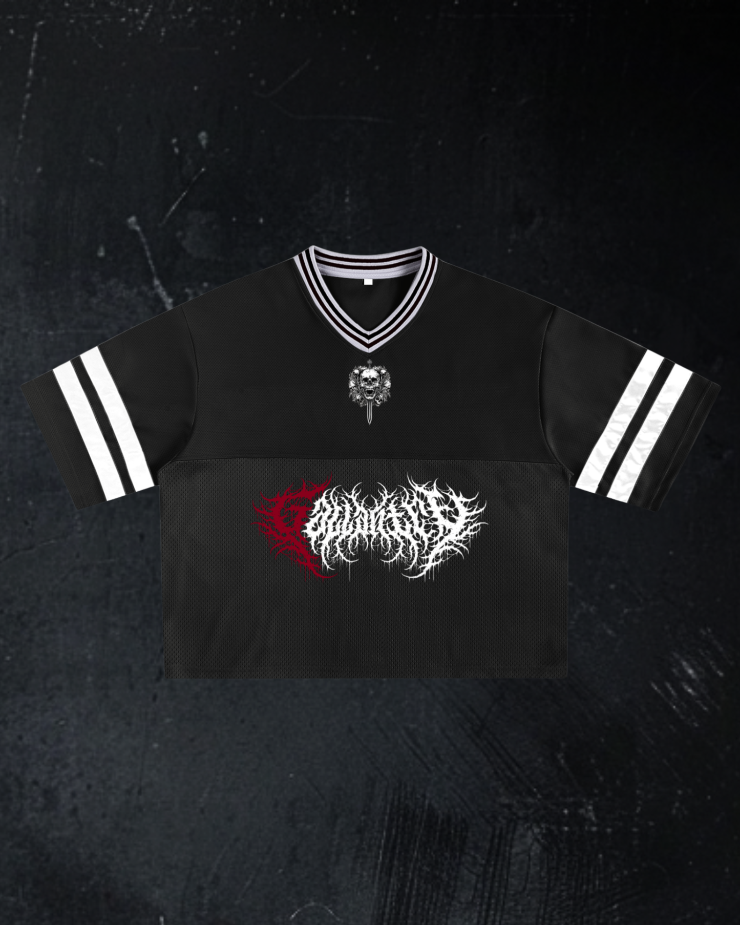 Deathcore cropped 'tattered wings' boxy jersey