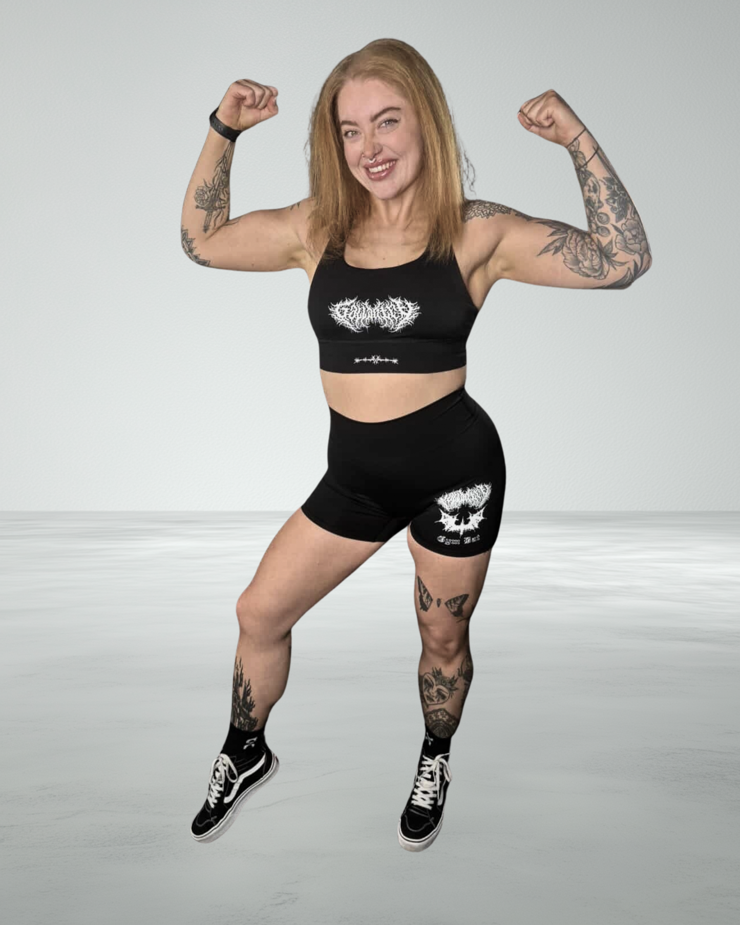 High-Waisted 'Gym-Bat' Gym Shorts