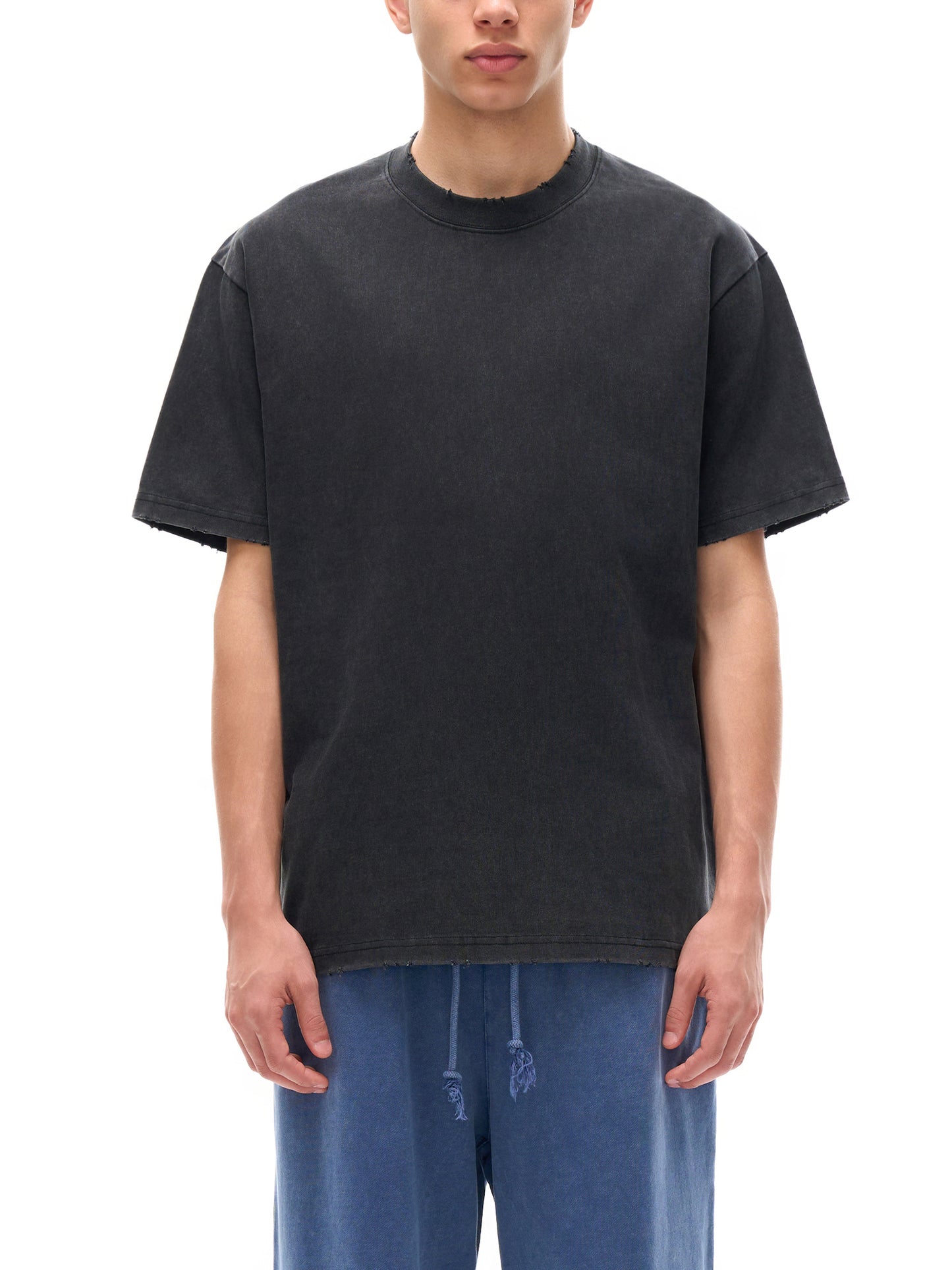 Classic heavyweight vintage washed frayed t - Studio Gallantry