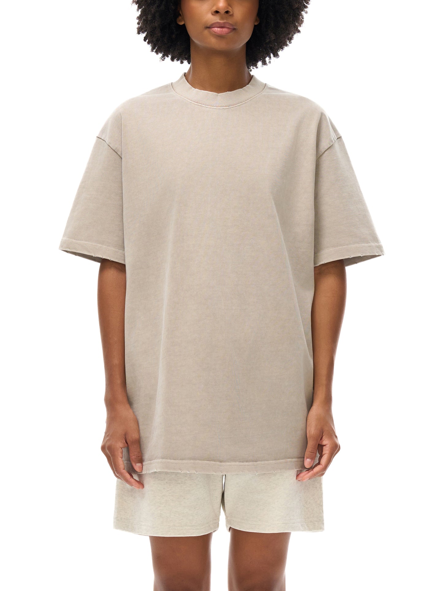 Classic heavyweight vintage washed frayed t - Studio Gallantry