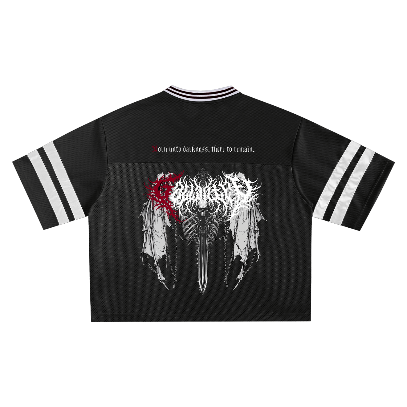 Deathcore cropped 'TatteredWings' boxy jersey