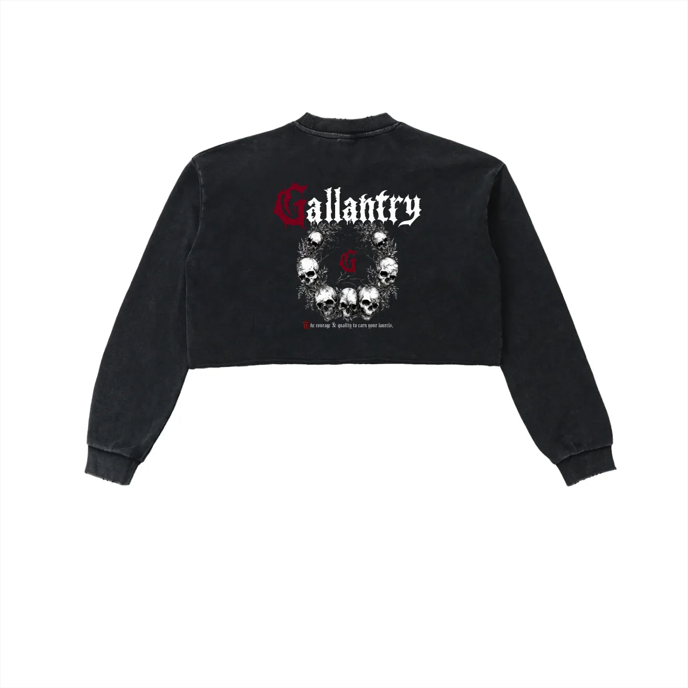 Classic snow washed raw edge cropped sweatshirt - Studio Gallantry