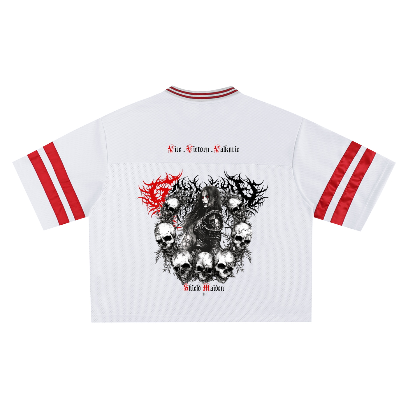 Deathcore cropped 'Shield Maiden' boxy jersey