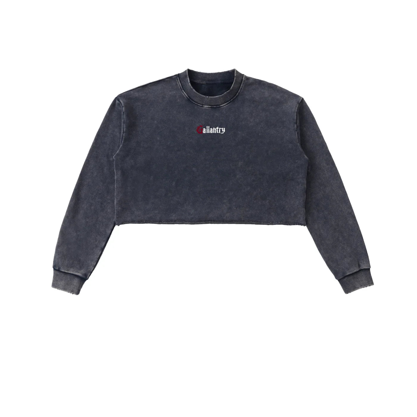 Classic snow washed raw edge cropped sweatshirt - Studio Gallantry