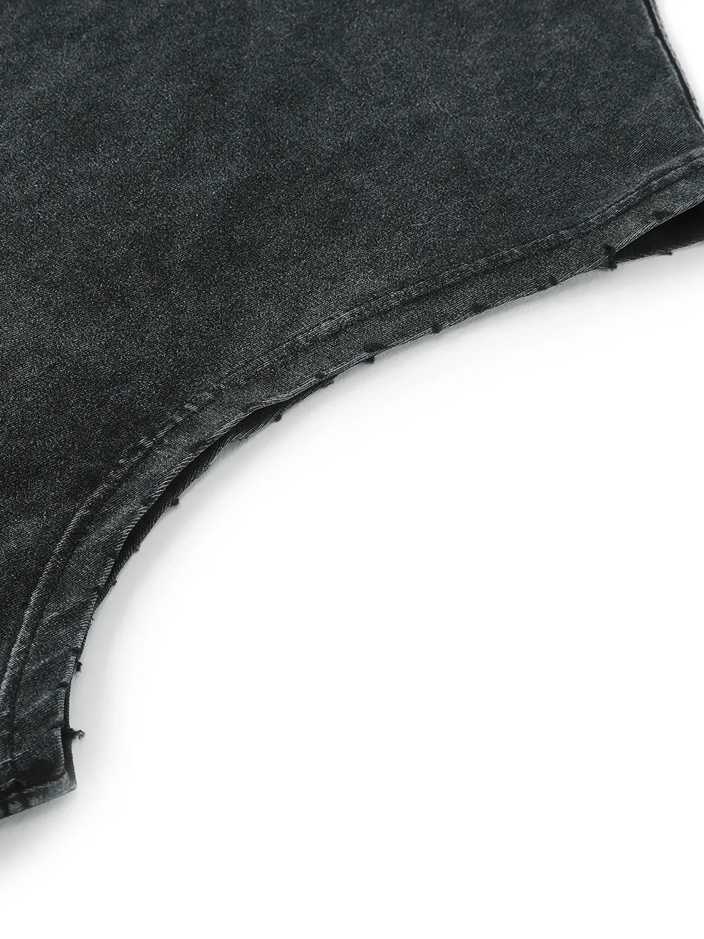 Classic snow washed frayed hem 'laurelled' tank - Studio Gallantry