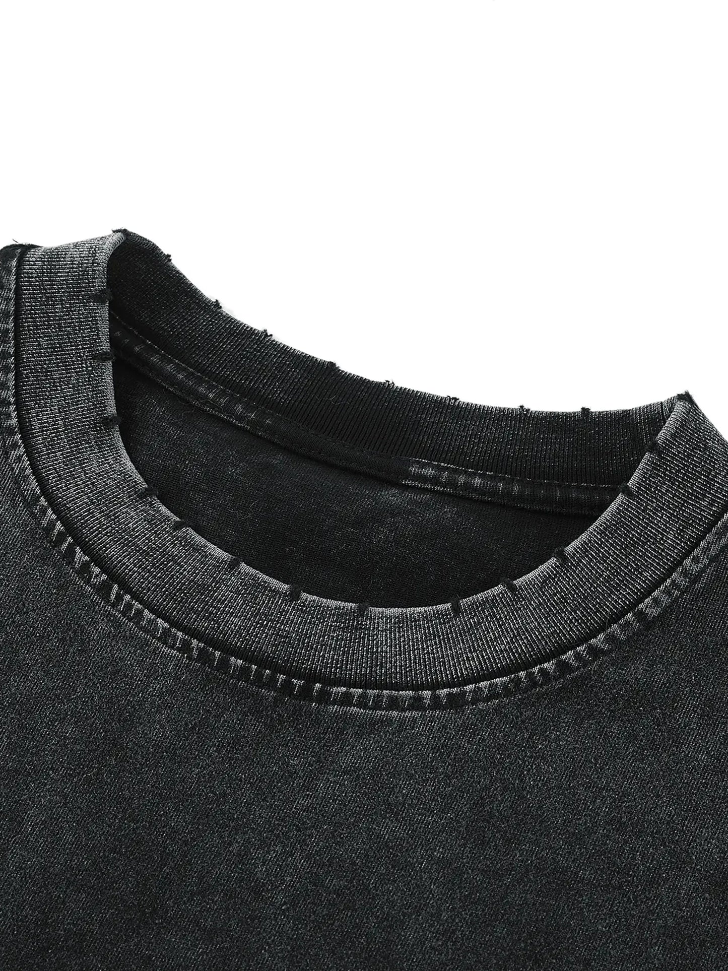 Classic snow washed frayed hem 'laurelled' tank - Studio Gallantry