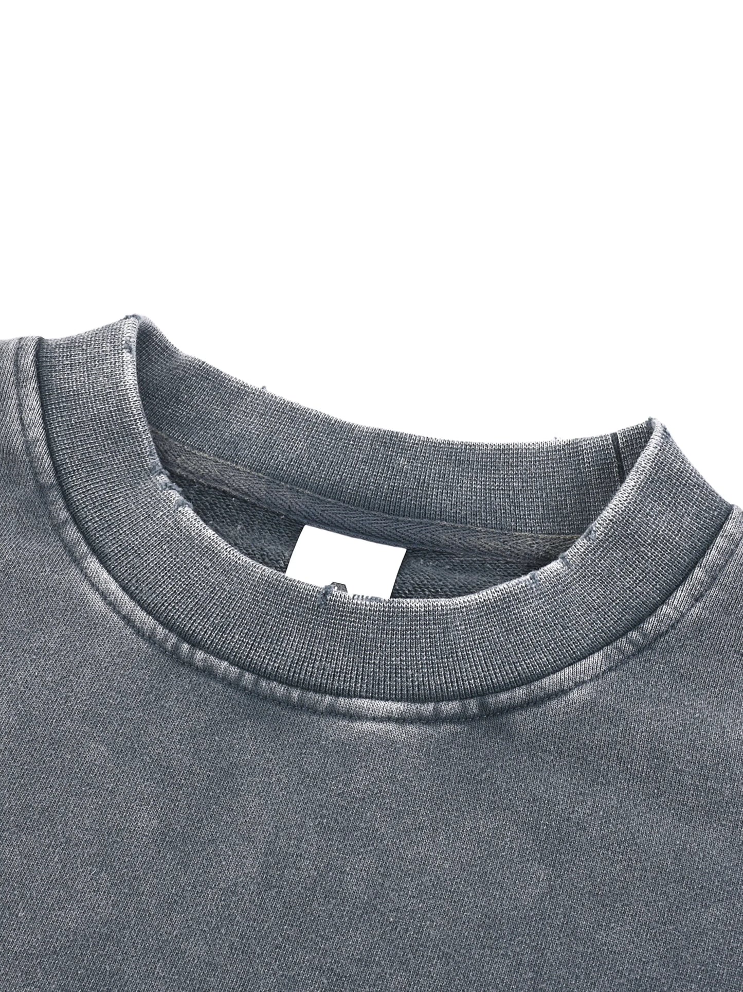 Classic snow washed raw edge cropped sweatshirt - Studio Gallantry