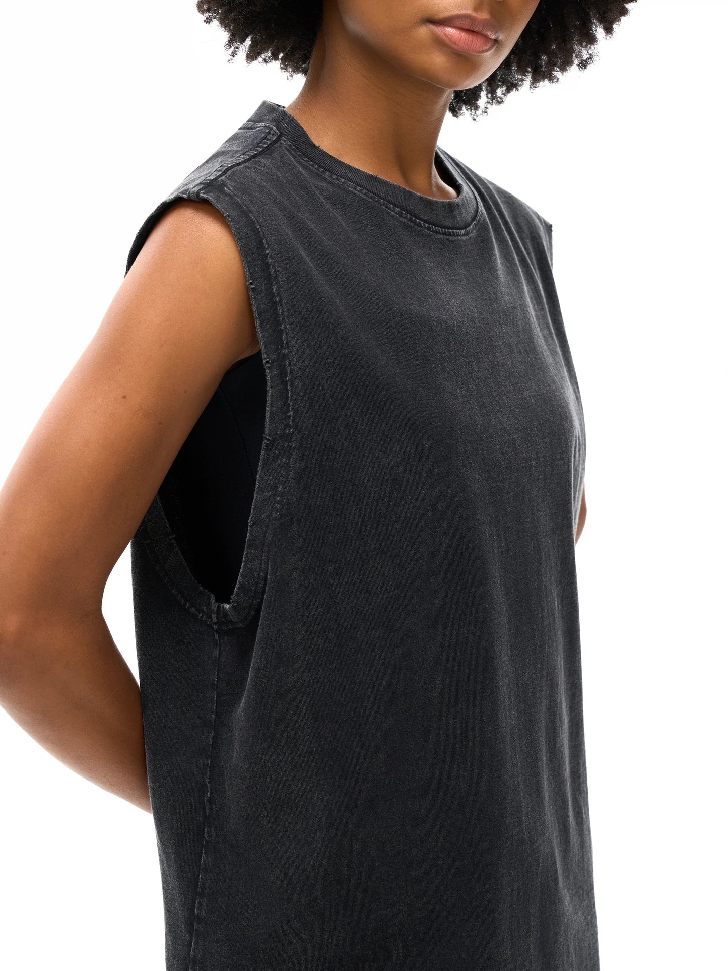 Classic snow washed frayed hem tank - Studio Gallantry