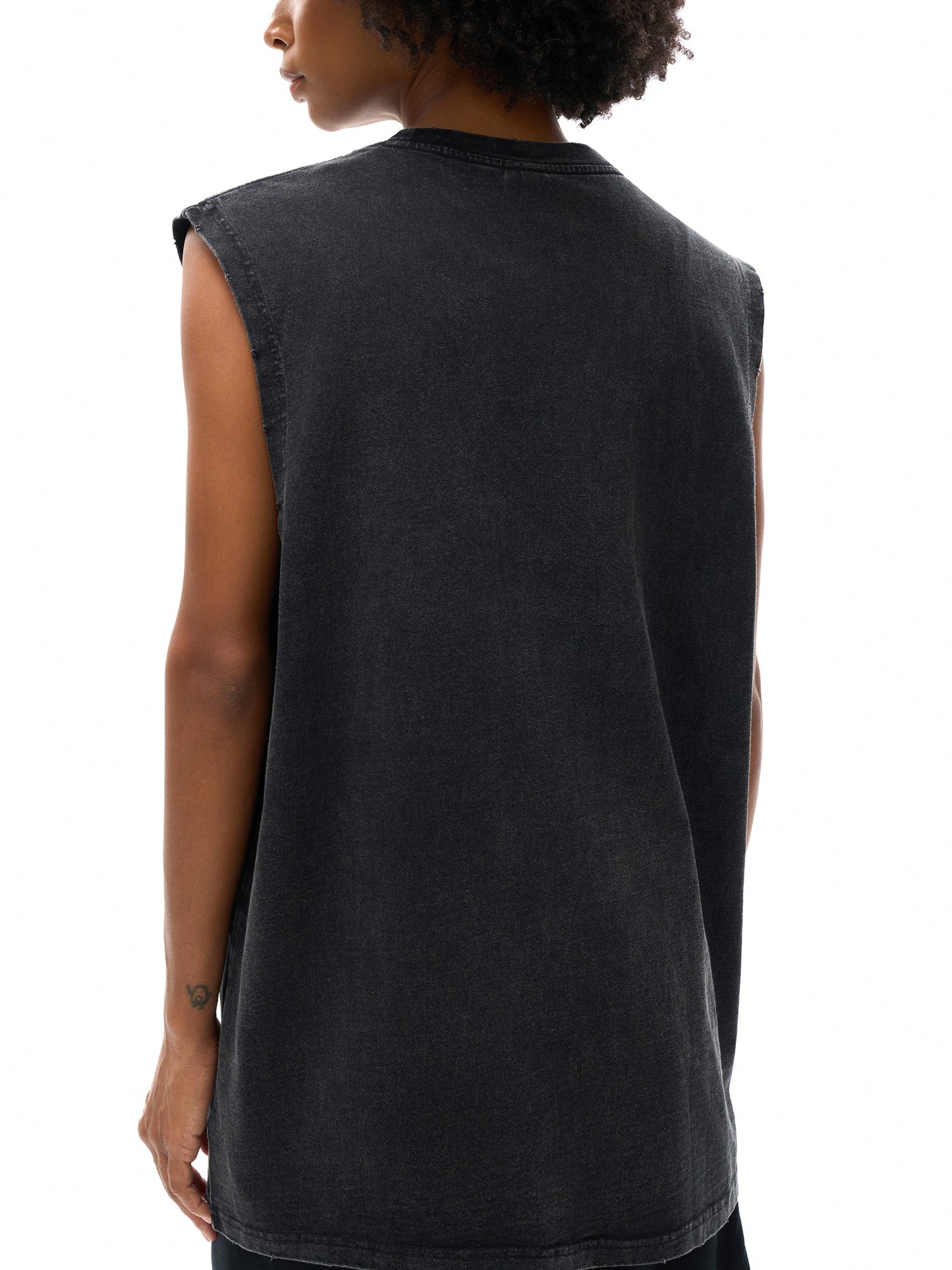 Classic 'Subtle' snow wash frayed hem tank