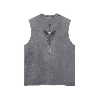 Classic 'Subtle' snow wash frayed hem tank
