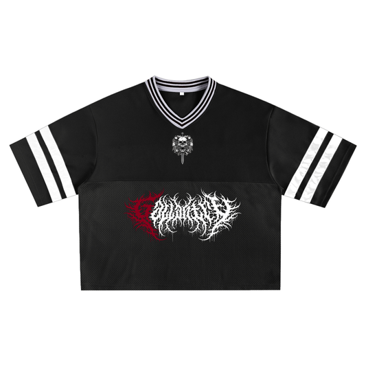 Deathcore cropped 'TatteredWings' boxy jersey