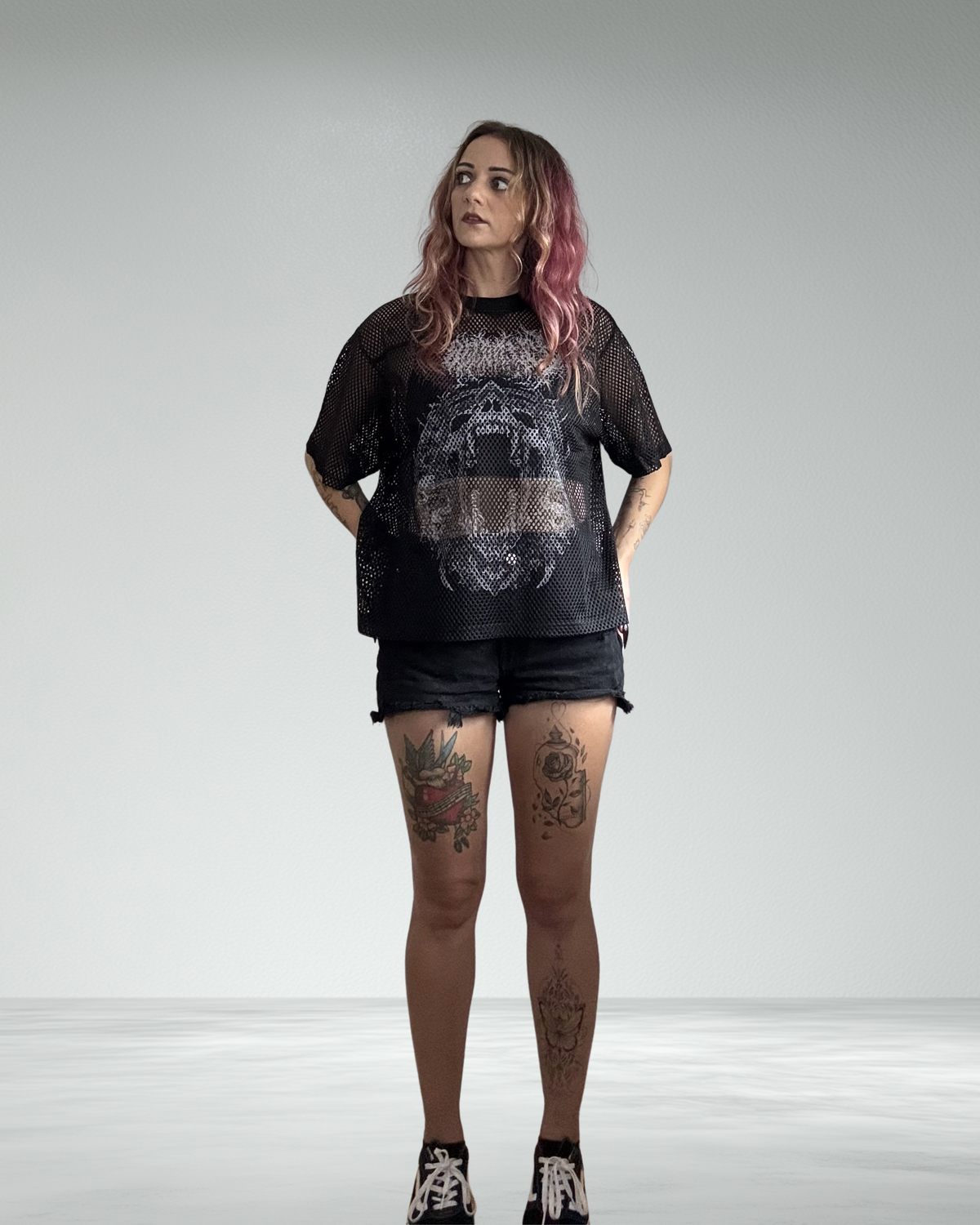Boxy See-Through Camo Jersey