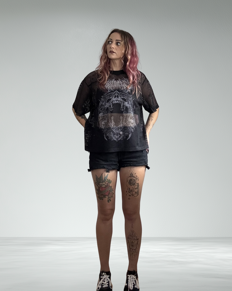 Boxy See-Through Camo Jersey