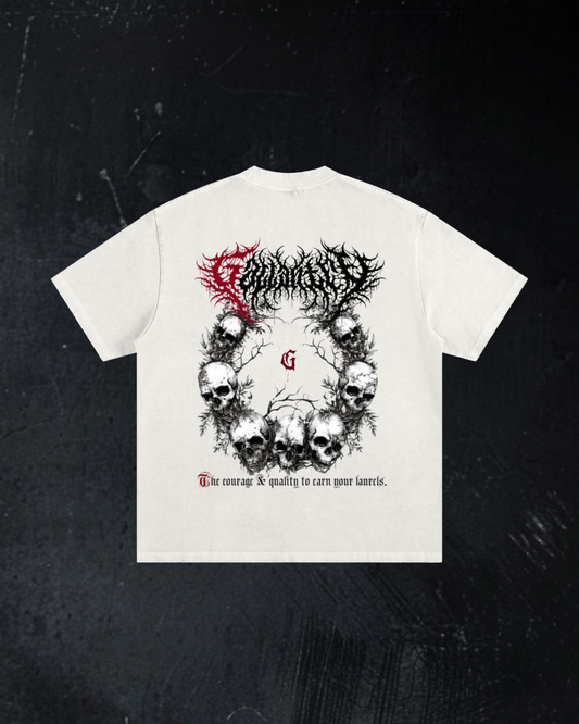Deathcore heavyweight vintage wash frayed t