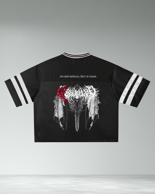 Deathcore cropped 'tattered wings' boxy jersey