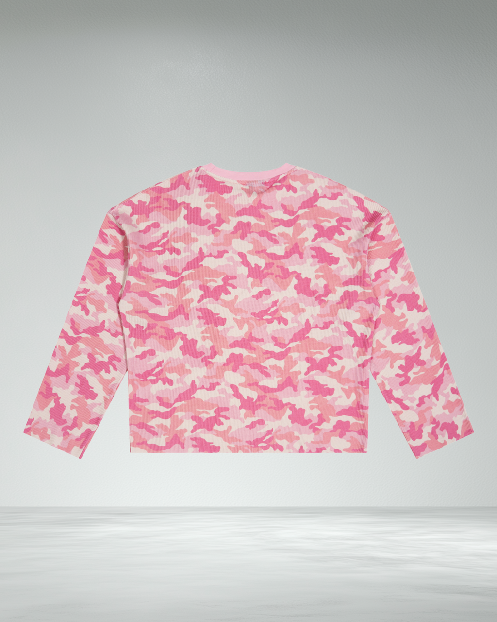 Waffle Camo Raw Hem Longsleeve