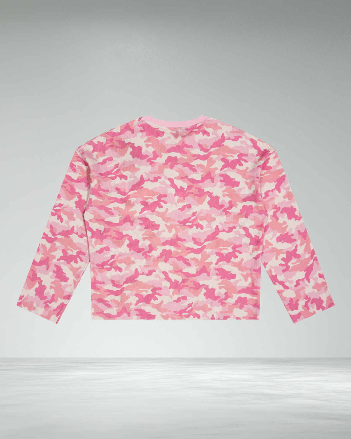 Waffle Camo Raw Hem Longsleeve