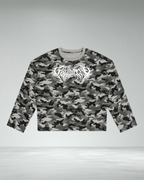 Waffle Camo Raw Hem Longsleeve