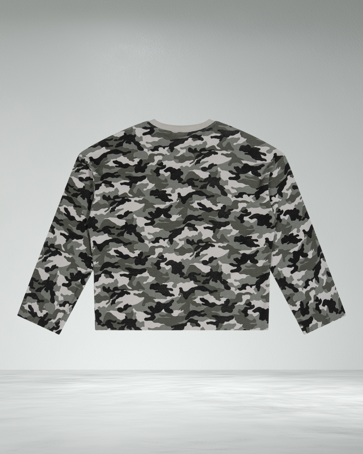 Waffle Camo Raw Hem Longsleeve