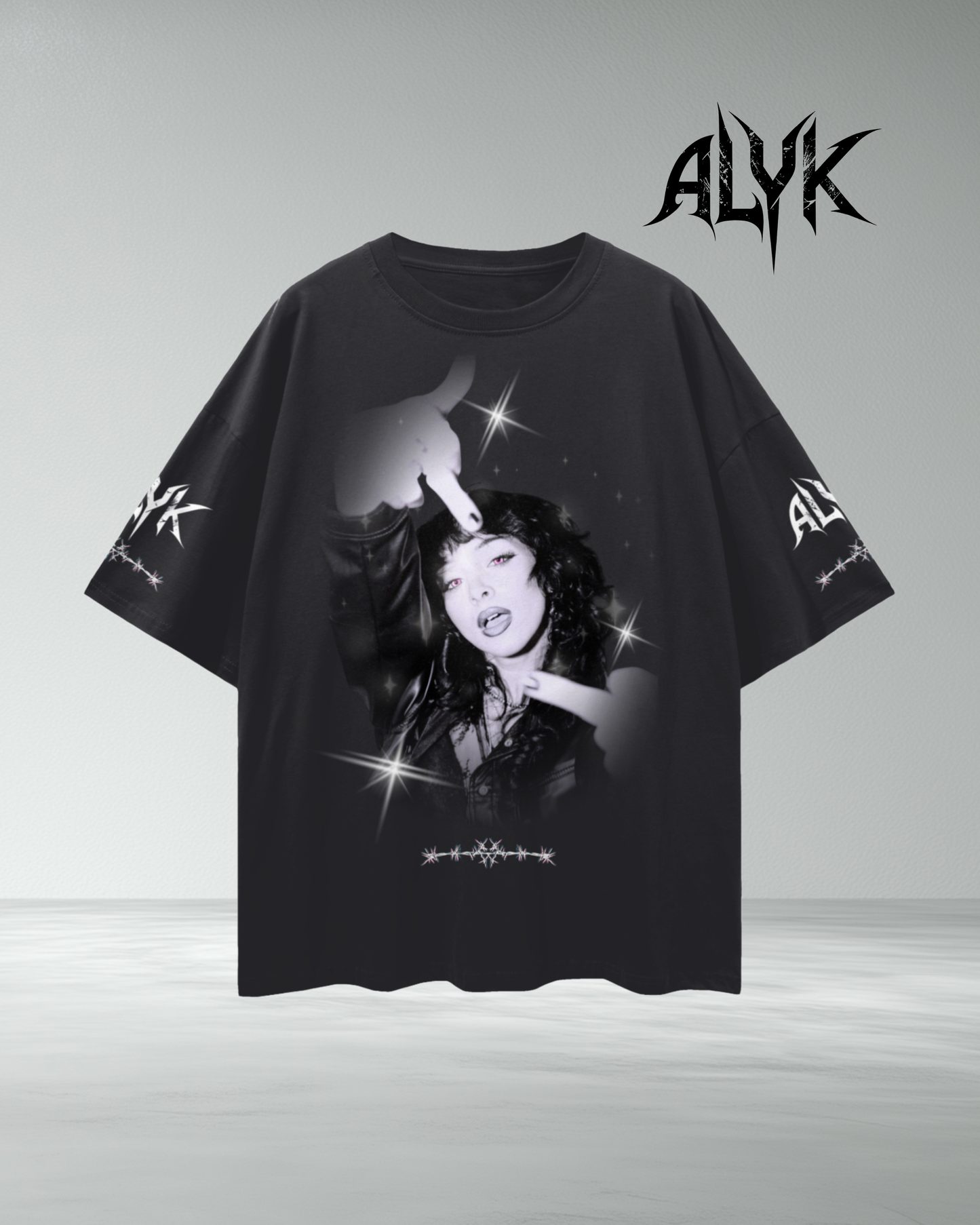ALYK 'Barbed' Graphic Drop Shoulder T