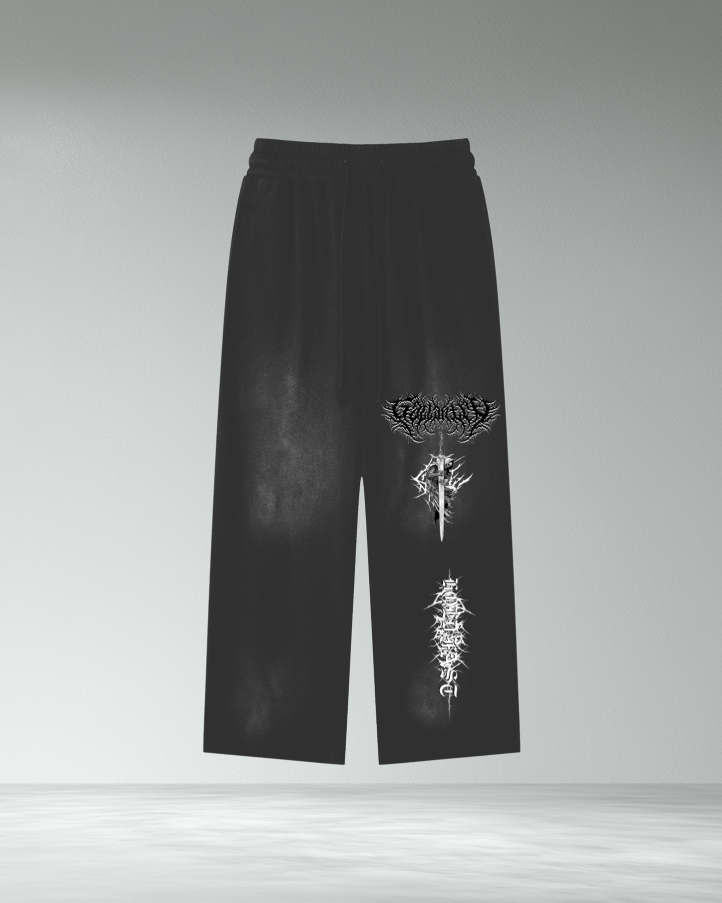 Deathcore "Hold Fast" faded wash loose fit joggers