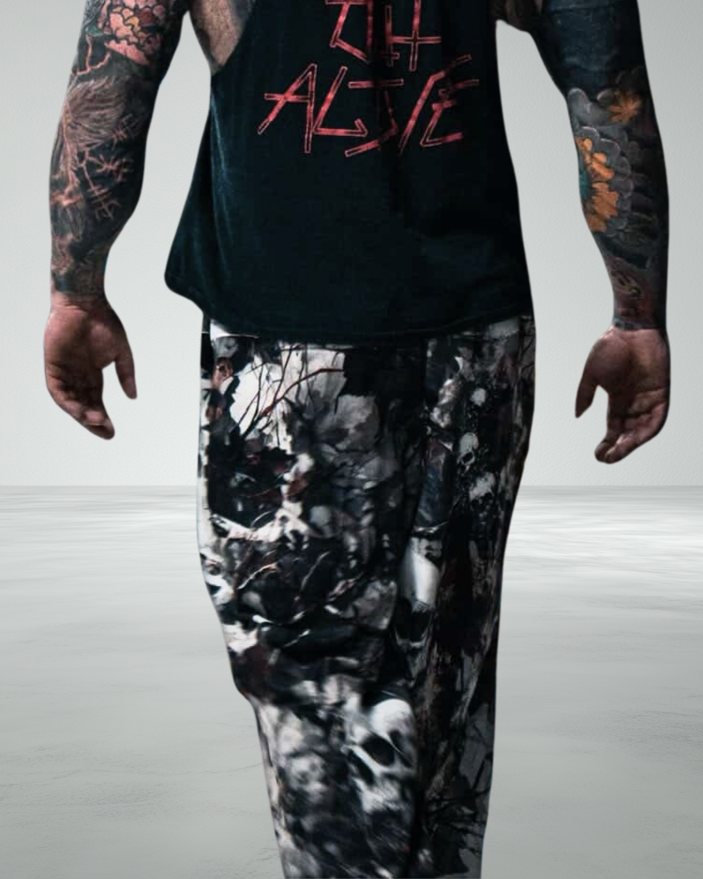 Deathcore Lightweight Skull Camo Joggers