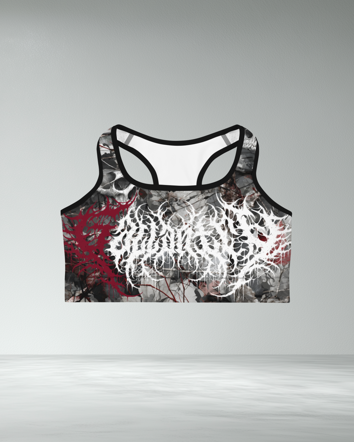 Womens' Deathcore Skull Camo Sports Bra