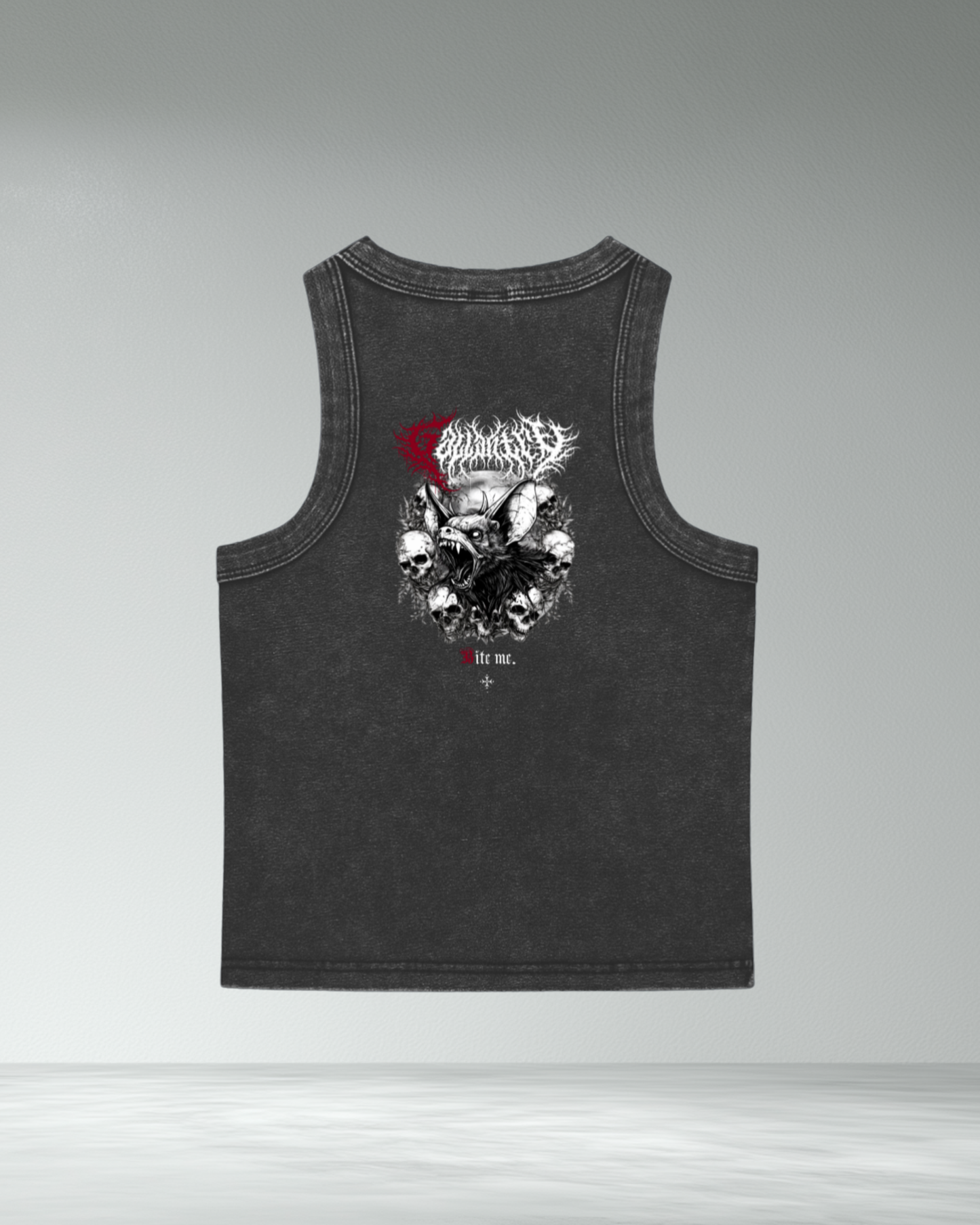 Women's Deathcore vintage wash bodycon 'Bite Me' tank