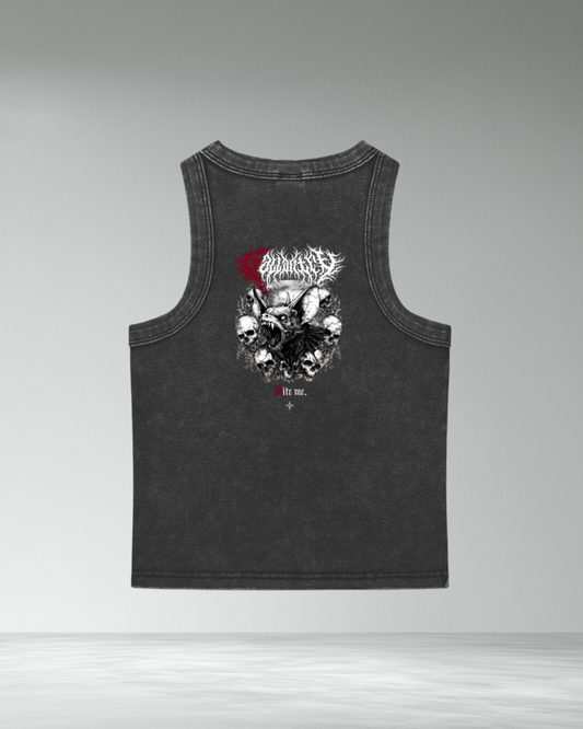 Women's Deathcore vintage wash bodycon 'Bite Me' tank