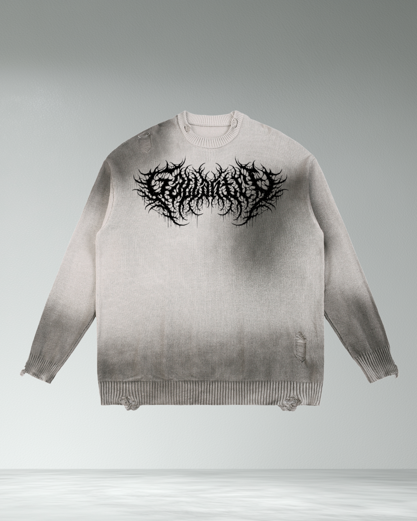 Deathcore oversized distressed knit sweater