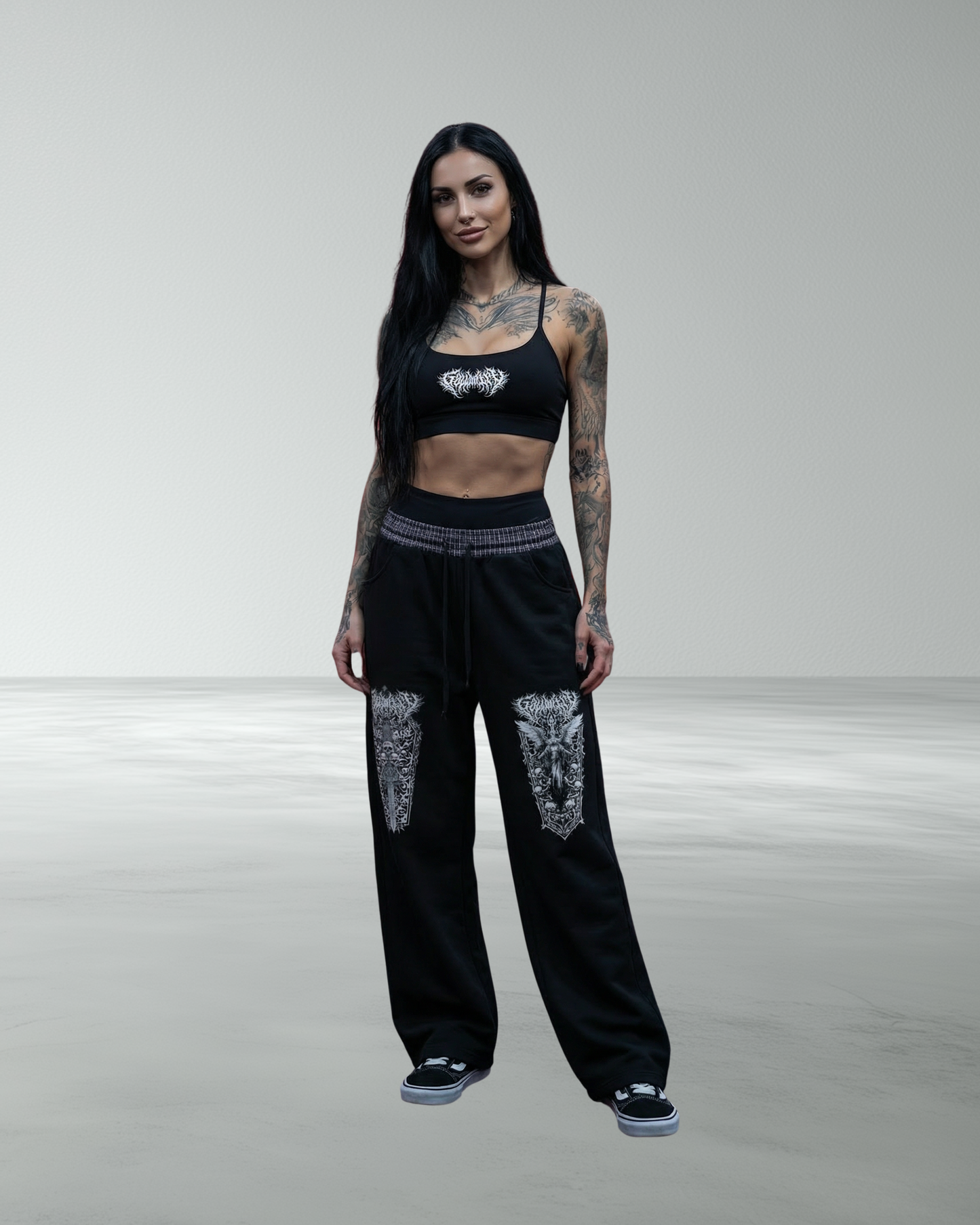Plaid Baggy 'Coffin' Barrel Joggers