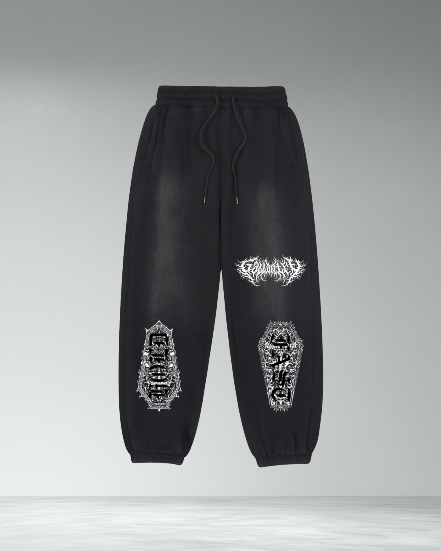 Deathcore 'Hold Fast' vintage wash fleeced joggers