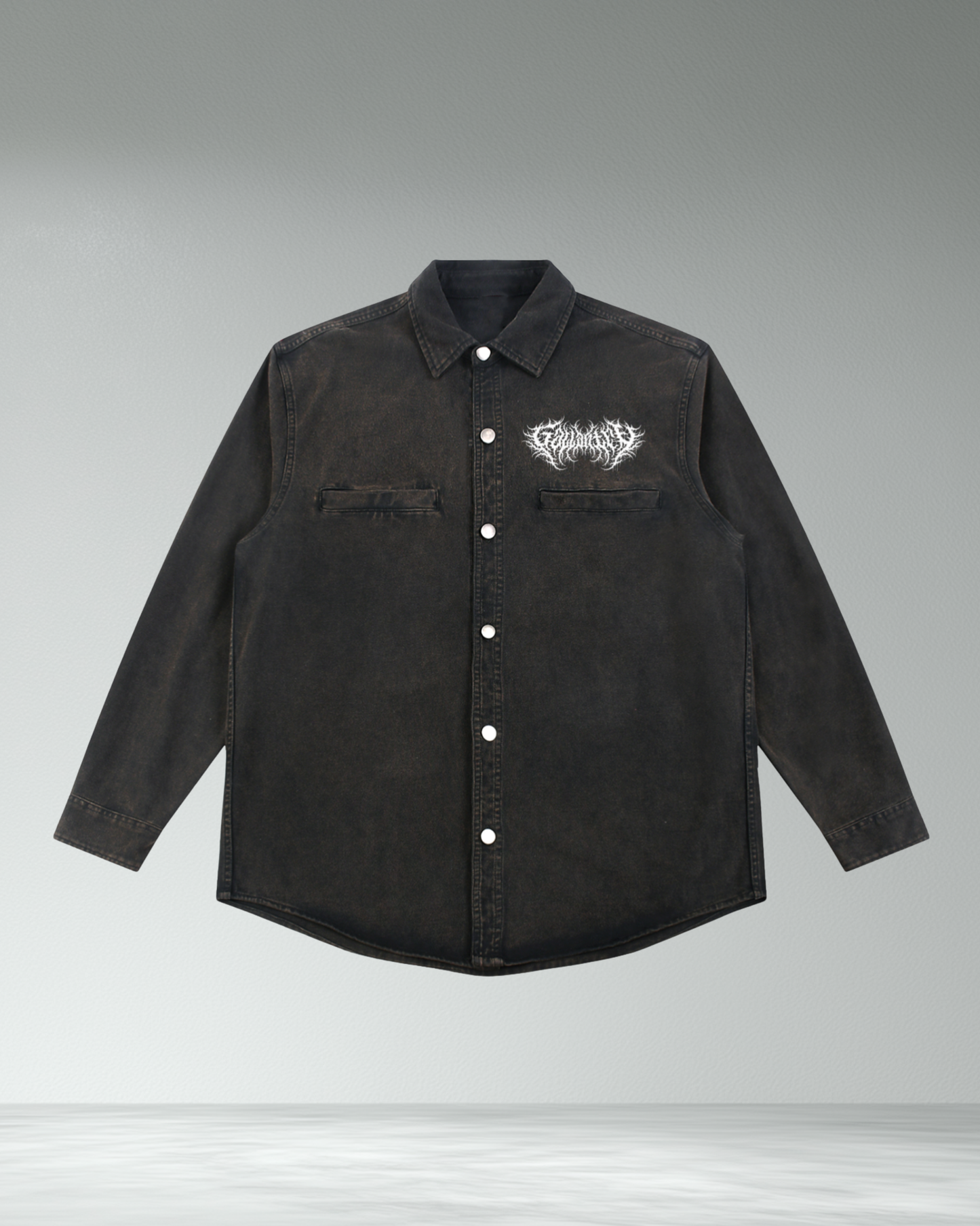 Deathcore vintage wash denim jacket