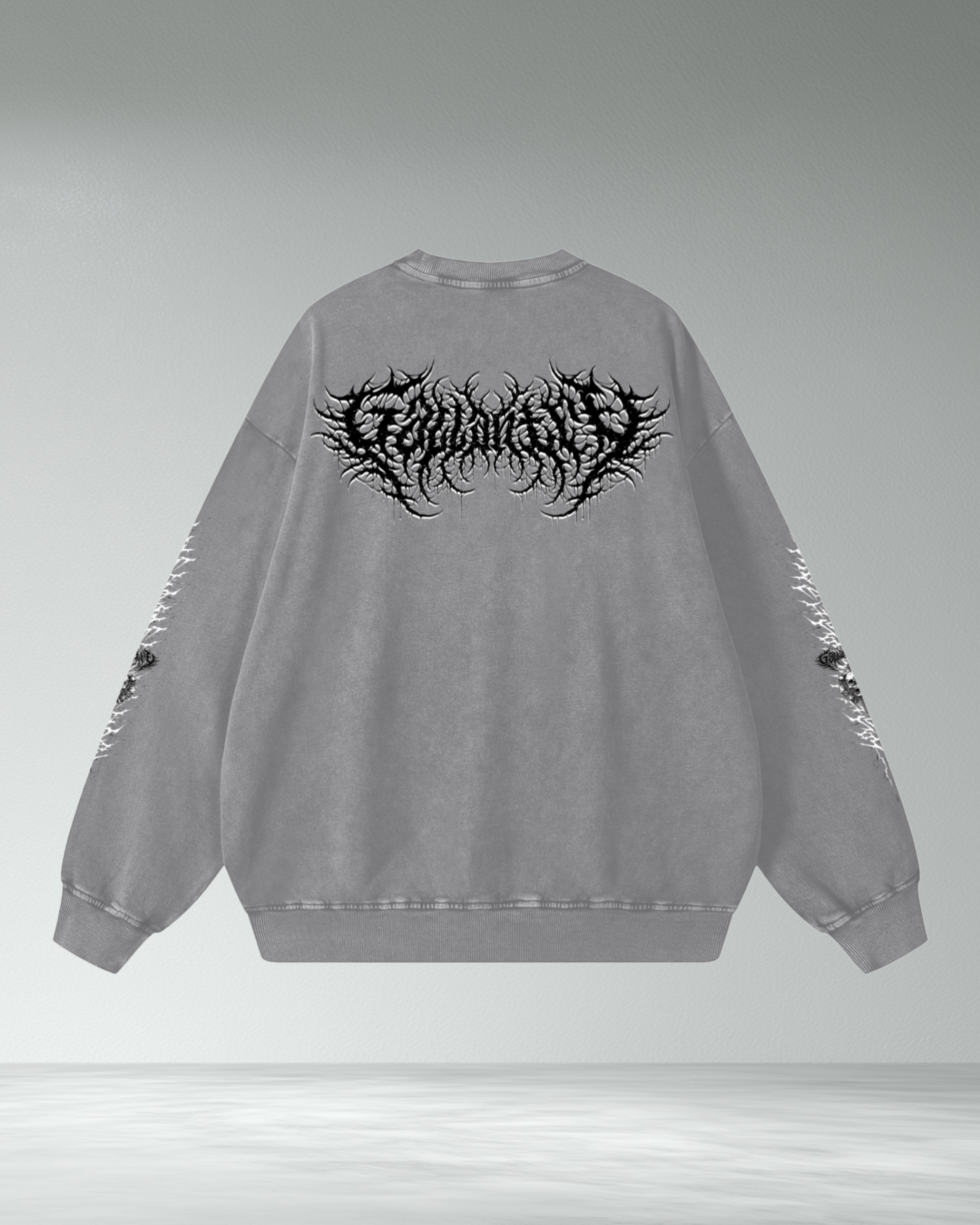 Deathcore vintage wash oversized sweater