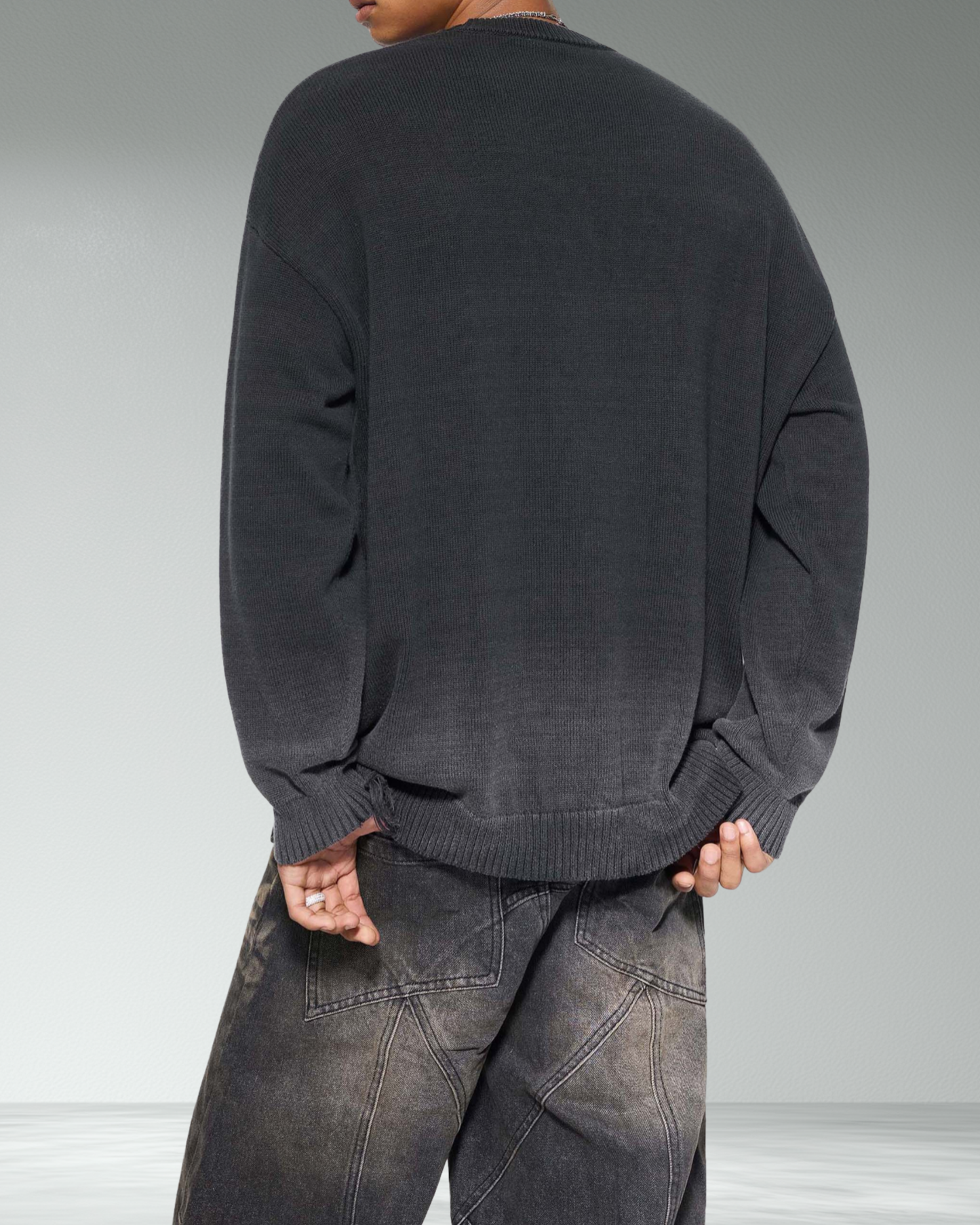 Deathcore oversized distressed knit sweater