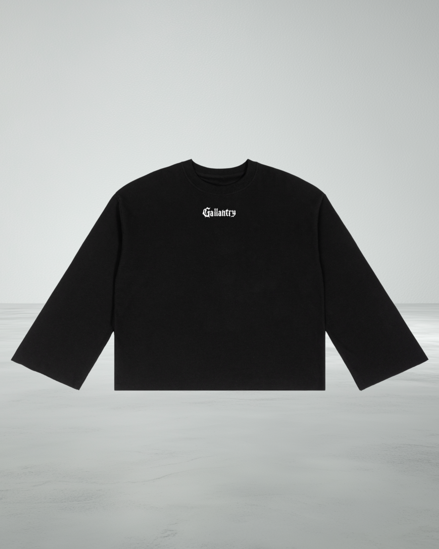 Long Sleeve Waffle 'EYL' Raw Hem T